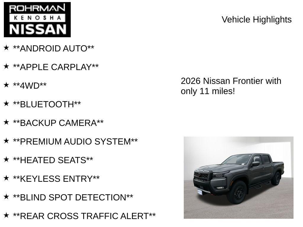 new 2026 Nissan Frontier car, priced at $41,688