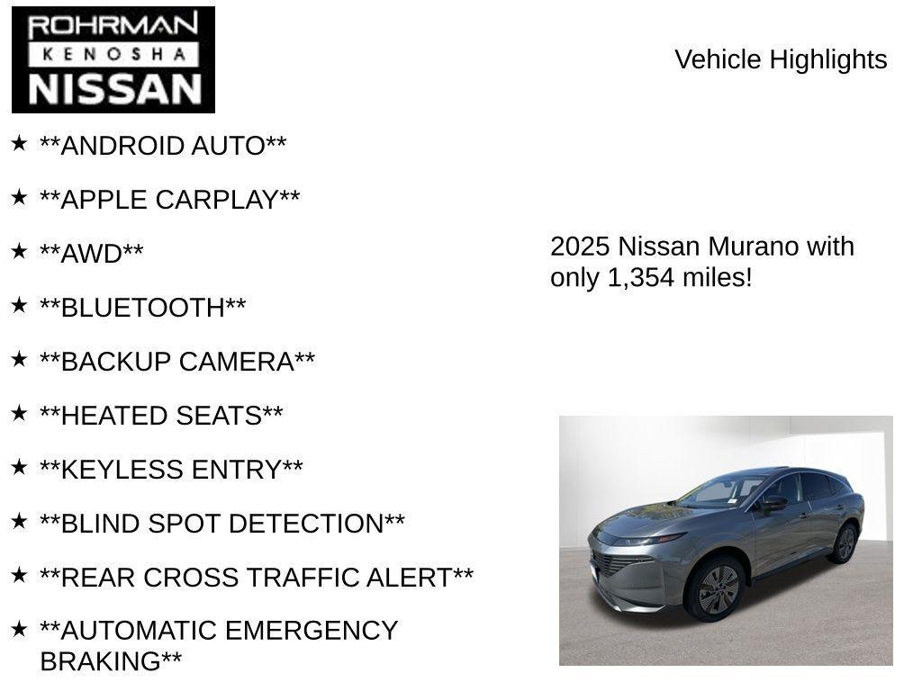 new 2025 Nissan Murano car, priced at $38,132