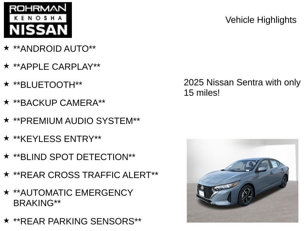 new 2025 Nissan Sentra car, priced at $19,265