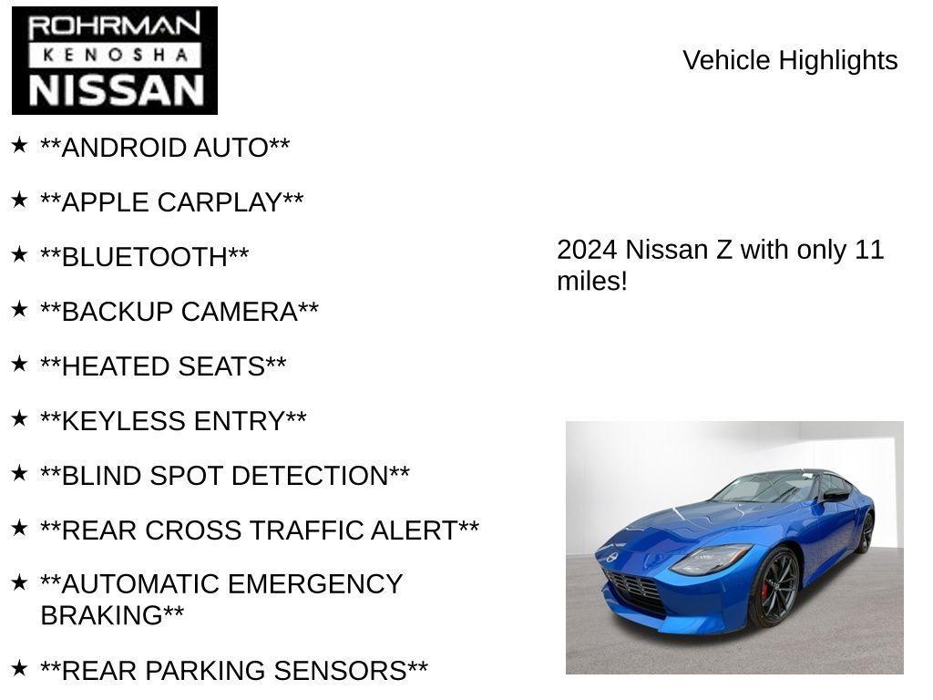 new 2024 Nissan Z car, priced at $49,100