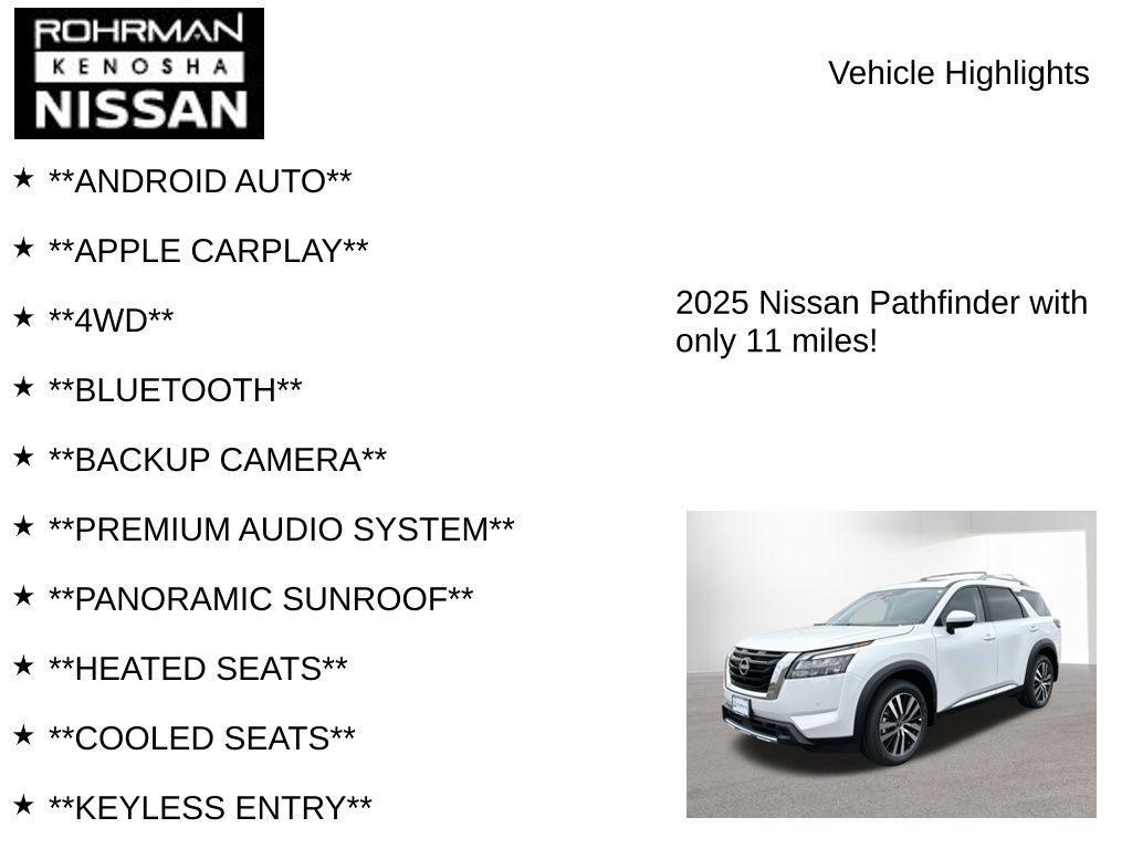 new 2025 Nissan Pathfinder car, priced at $44,131