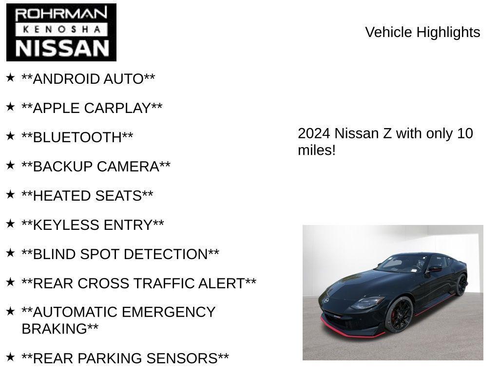 new 2024 Nissan Z car, priced at $60,015