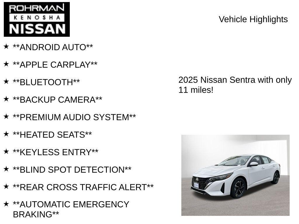 new 2025 Nissan Sentra car, priced at $19,770