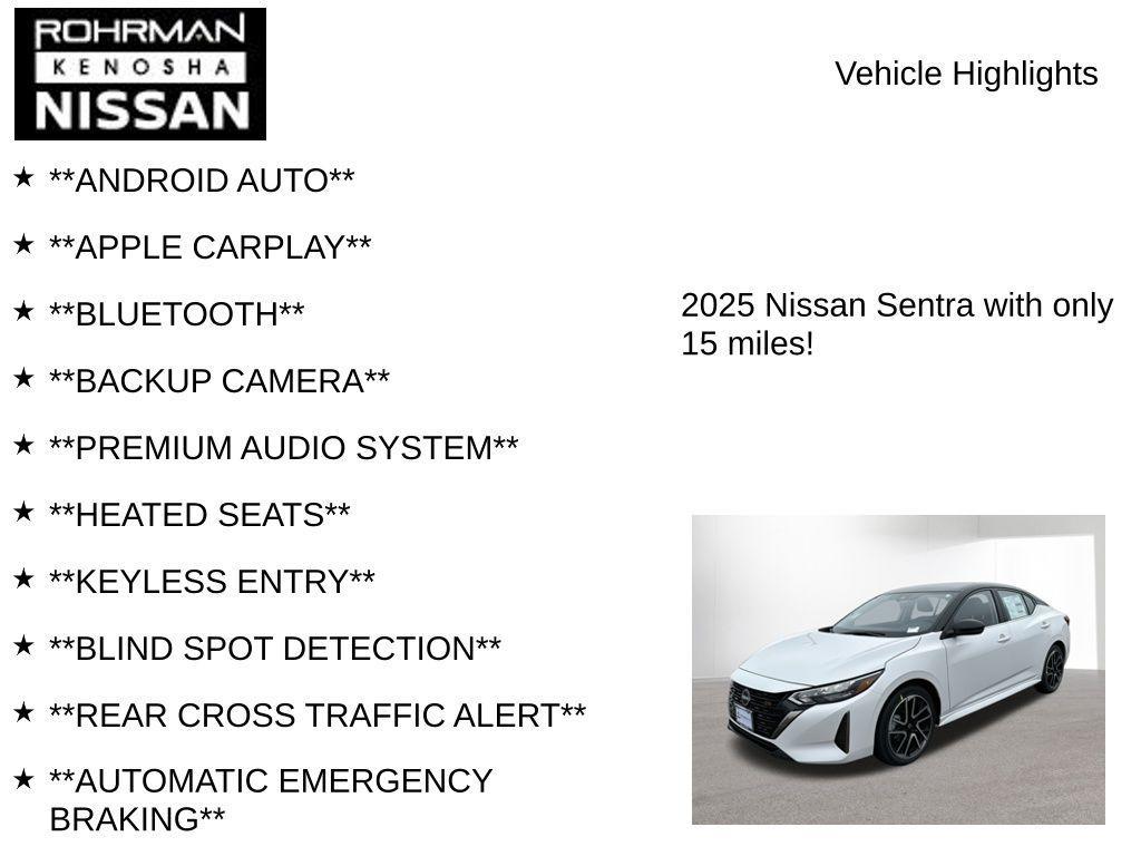 new 2025 Nissan Sentra car, priced at $21,670