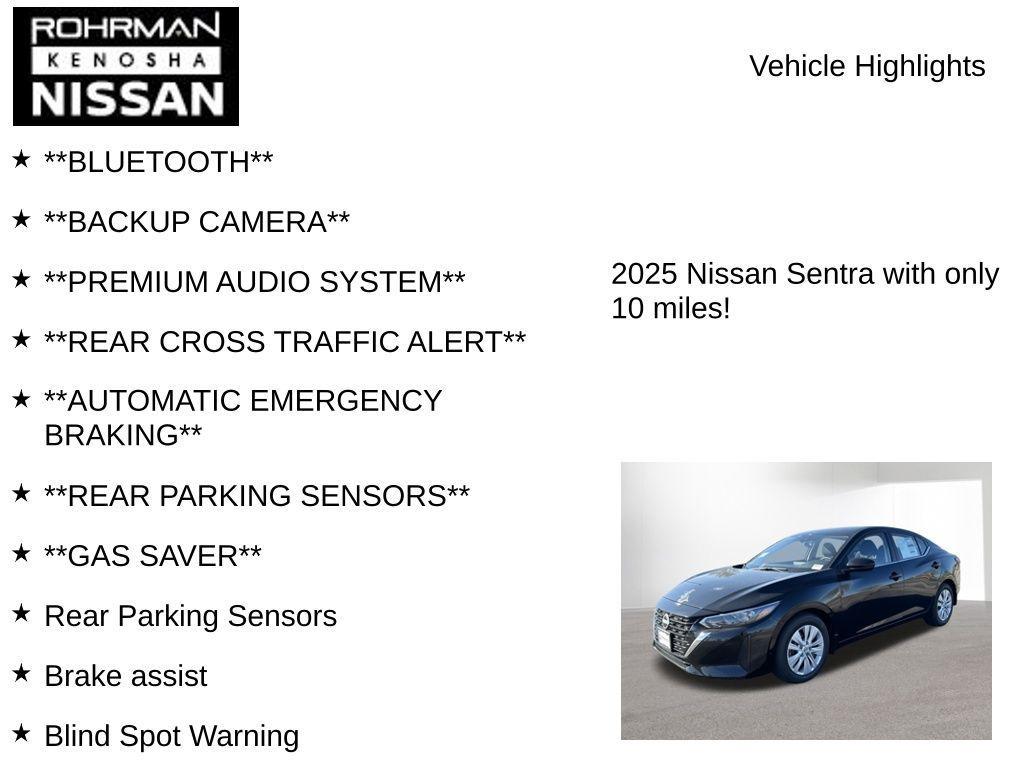 new 2025 Nissan Sentra car, priced at $18,230
