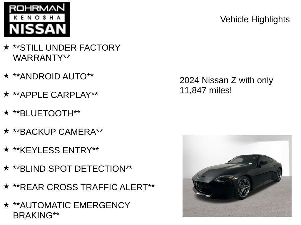 used 2024 Nissan Z car, priced at $33,500