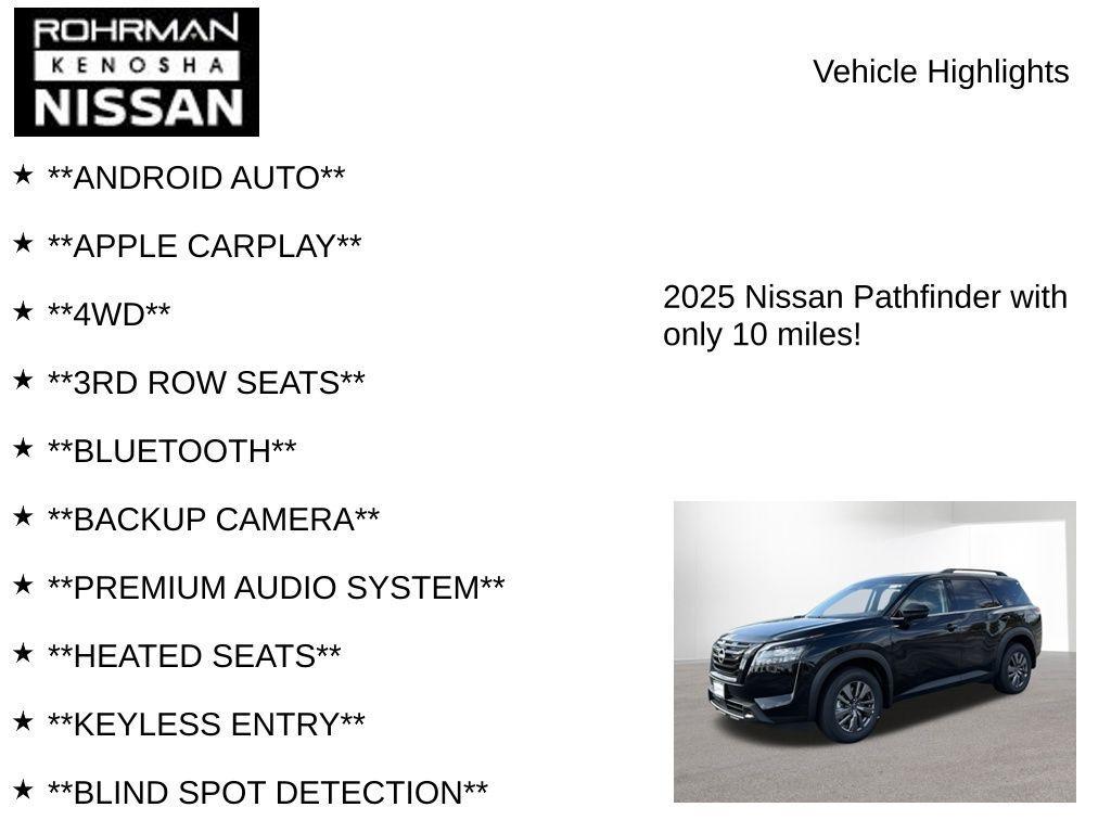 new 2025 Nissan Pathfinder car, priced at $32,810
