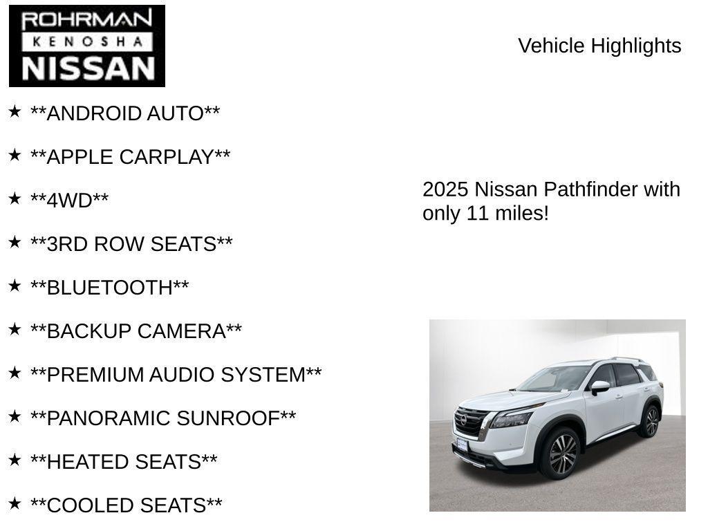 new 2025 Nissan Pathfinder car, priced at $43,846