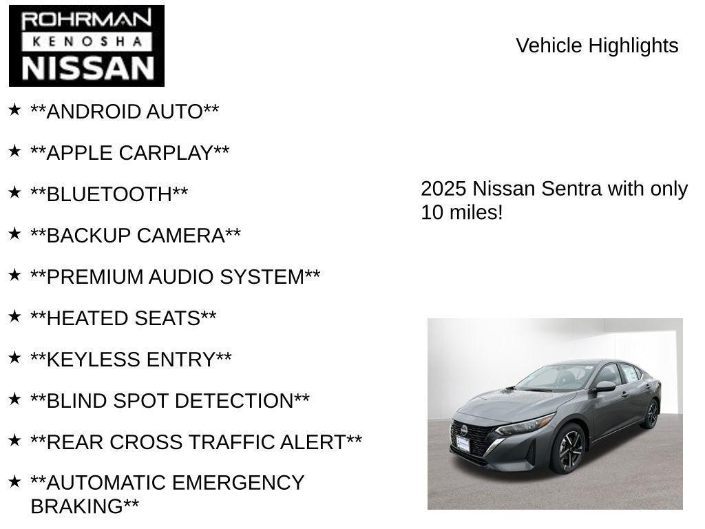 new 2025 Nissan Sentra car, priced at $19,485