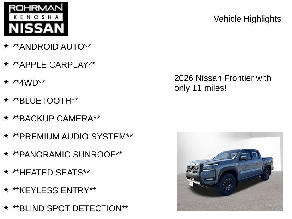 new 2026 Nissan Frontier car, priced at $44,878