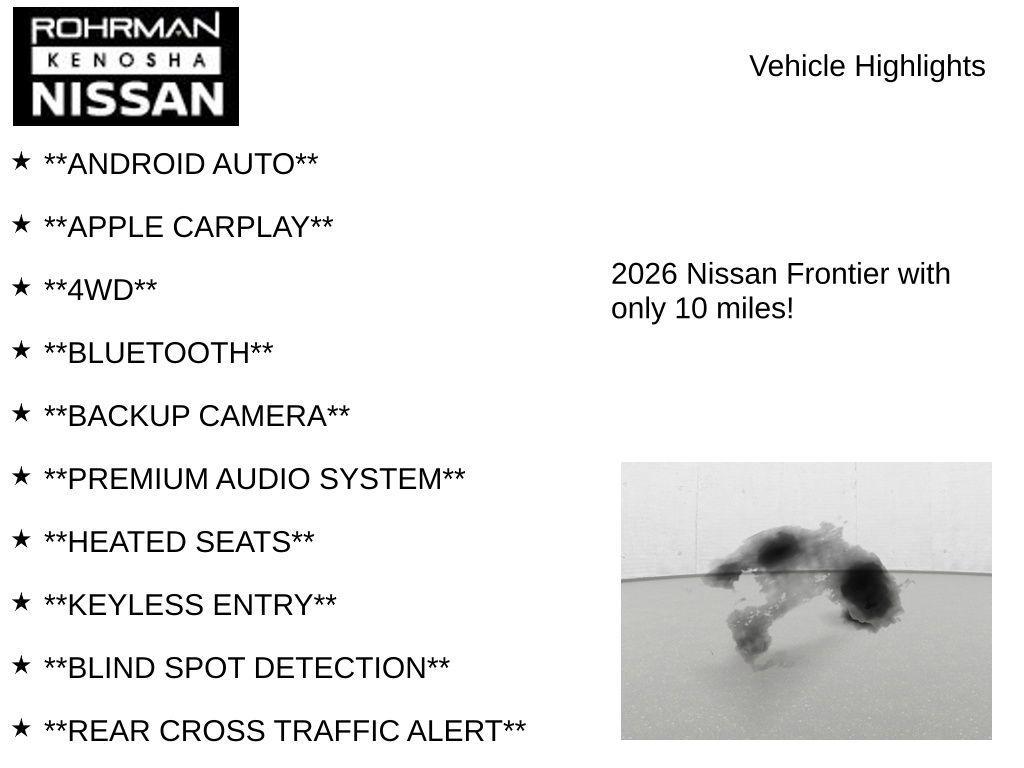 new 2026 Nissan Frontier car, priced at $47,380