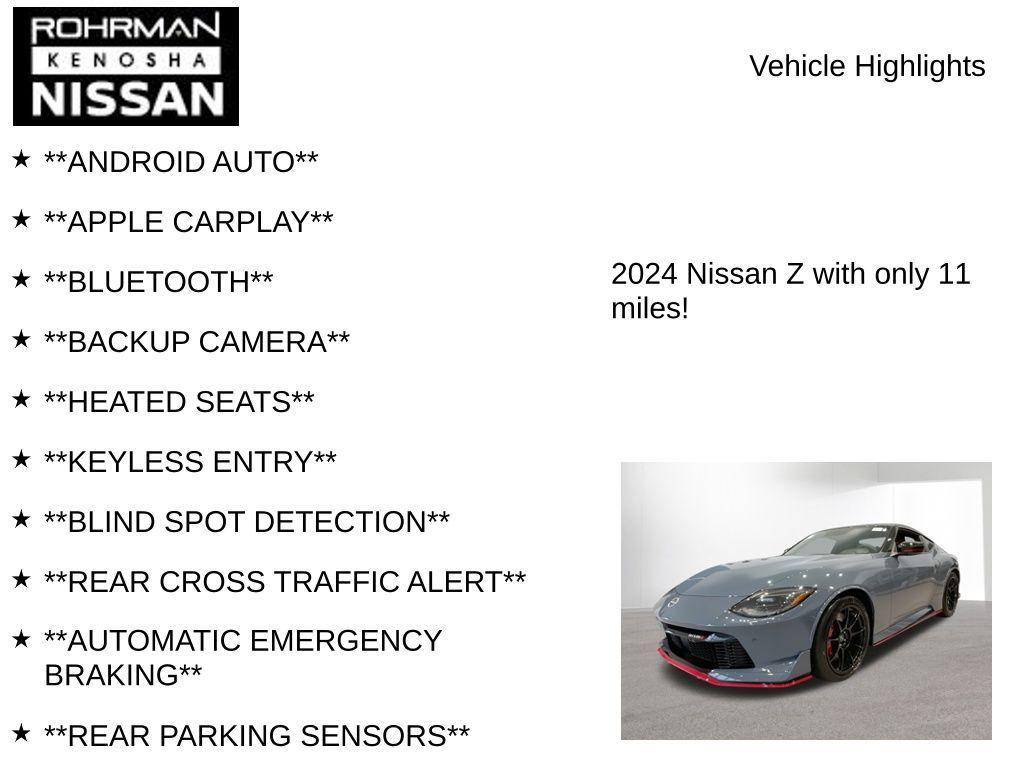 new 2024 Nissan Z car, priced at $60,061