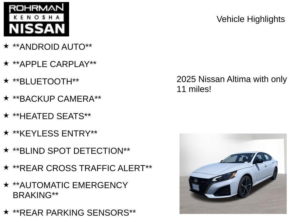 new 2025 Nissan Altima car, priced at $24,910
