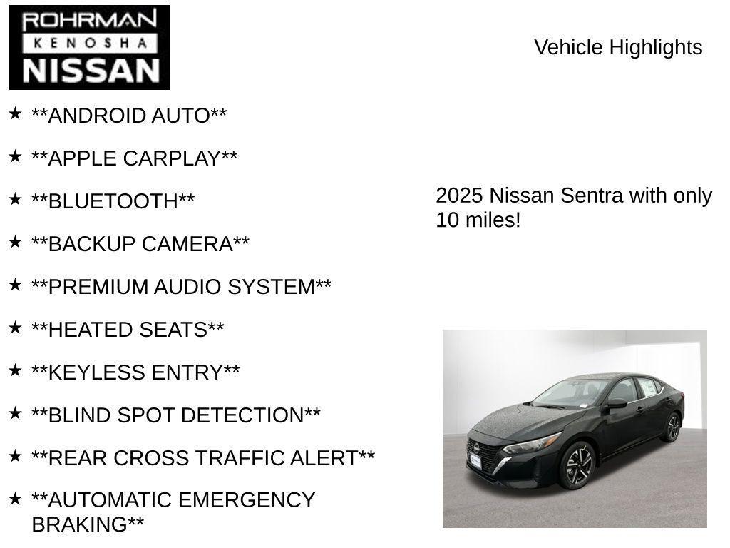 new 2025 Nissan Sentra car, priced at $19,435