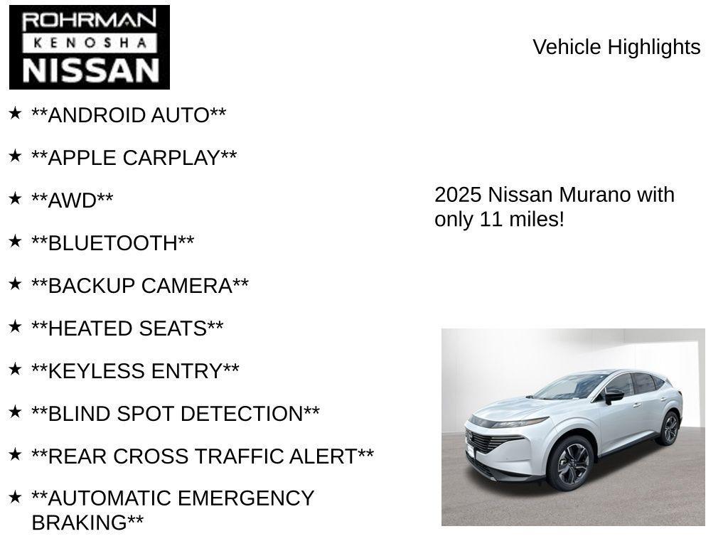 new 2025 Nissan Murano car, priced at $39,660