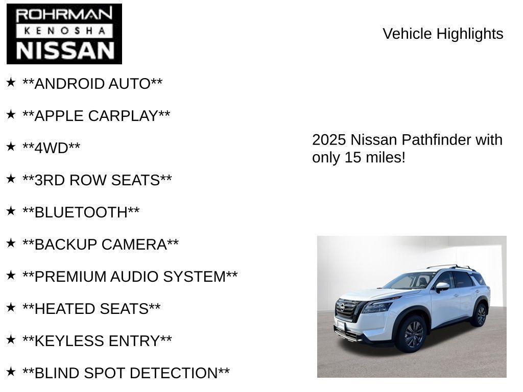 new 2025 Nissan Pathfinder car, priced at $33,225
