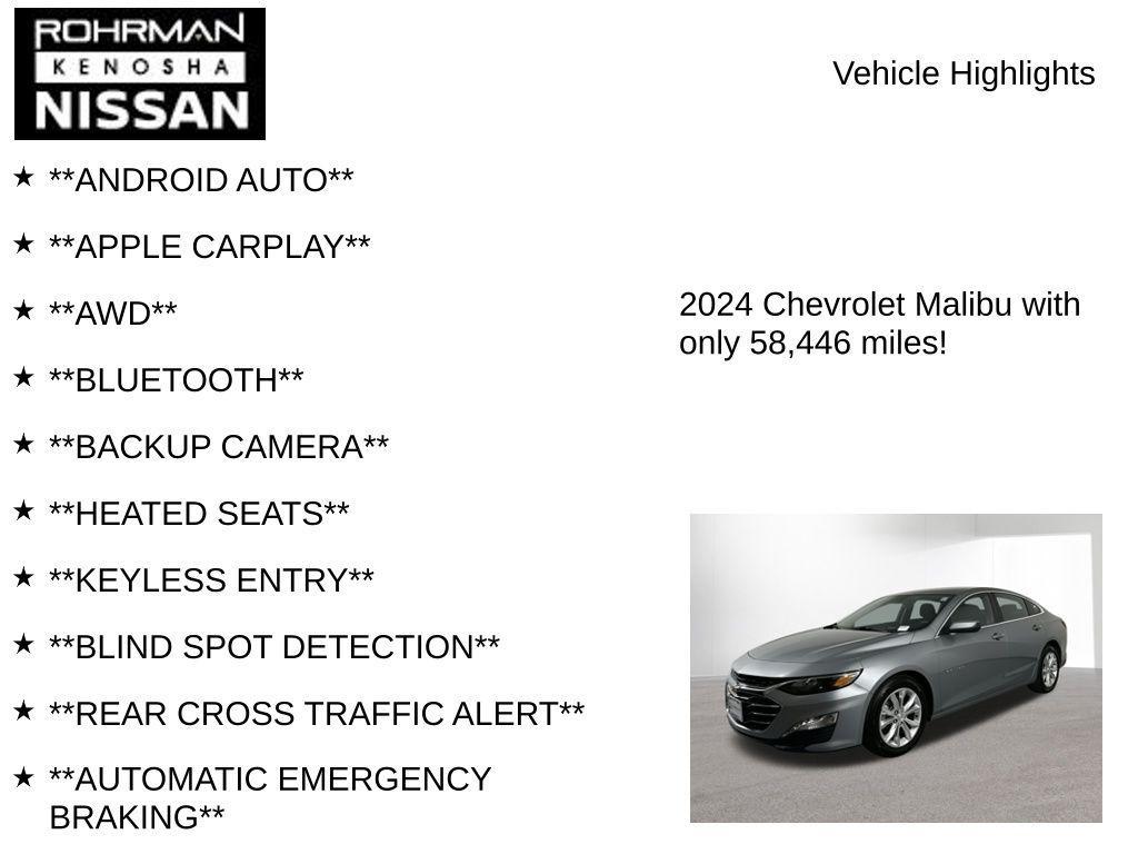 used 2024 Chevrolet Malibu car, priced at $18,566