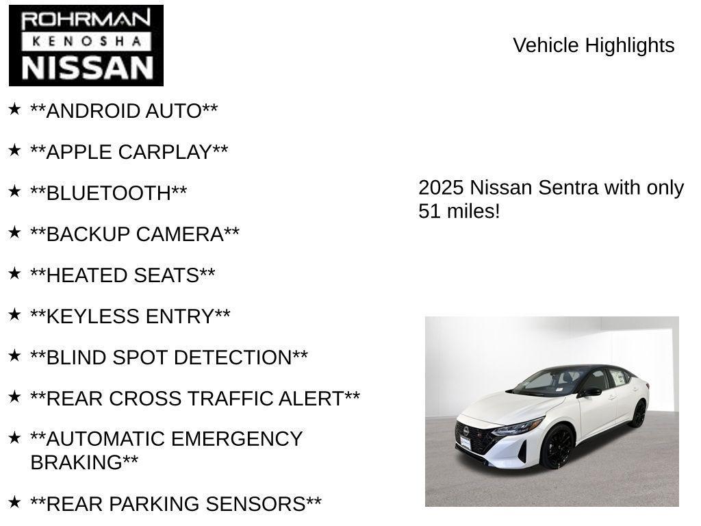 new 2025 Nissan Sentra car, priced at $24,619