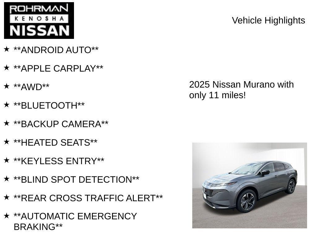 new 2025 Nissan Murano car, priced at $39,660