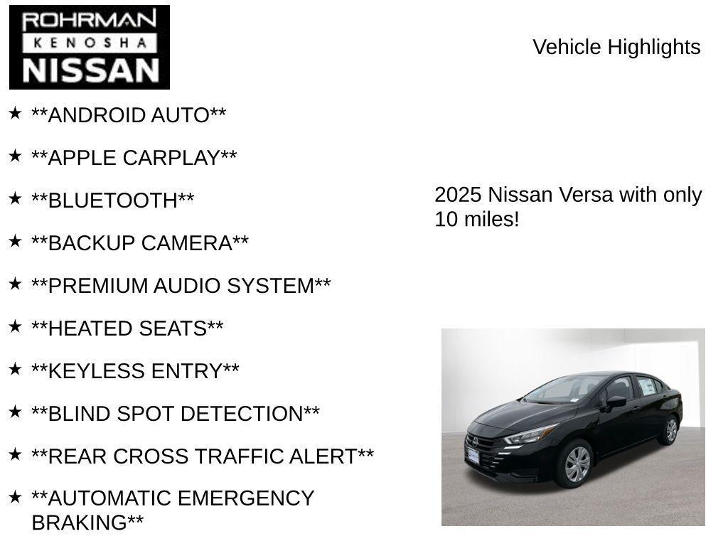 new 2025 Nissan Versa car, priced at $15,575