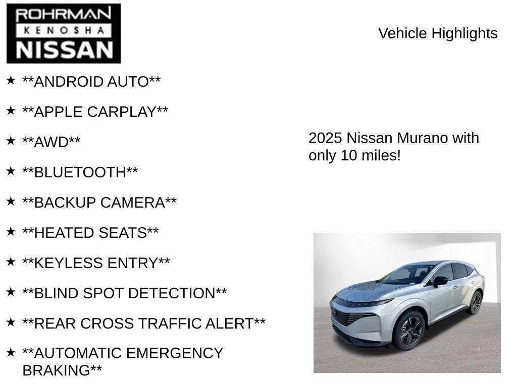 new 2025 Nissan Murano car, priced at $39,660