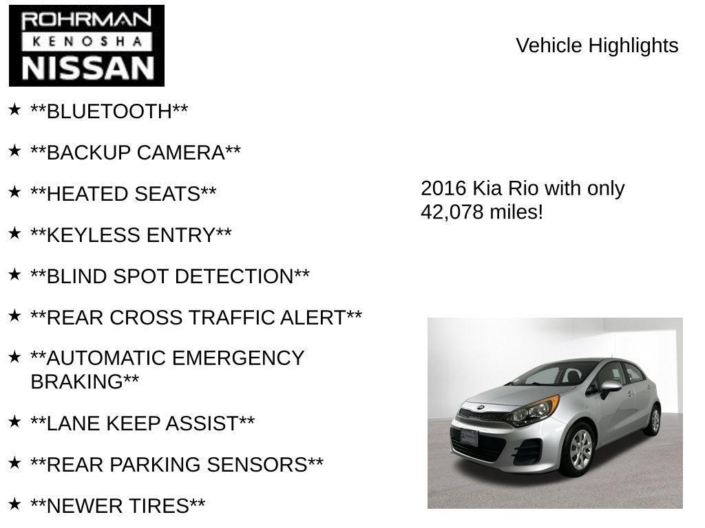 used 2016 Kia Rio car, priced at $9,448