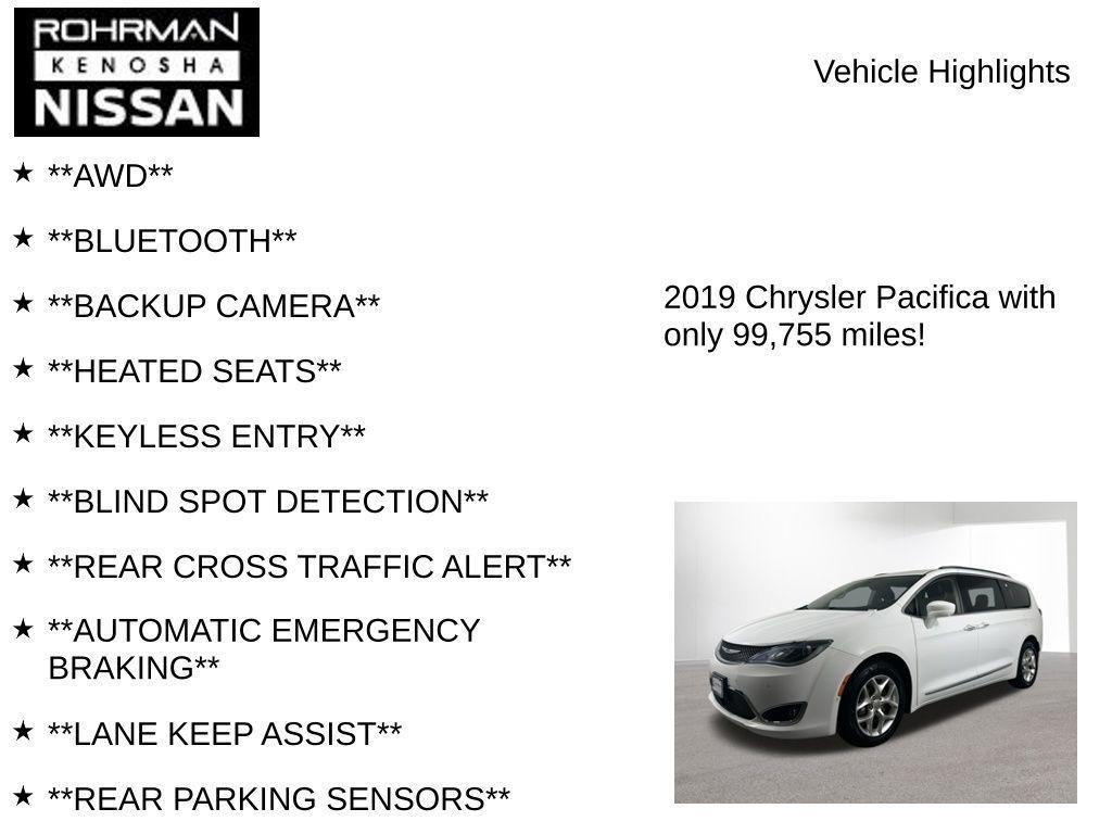 used 2019 Chrysler Pacifica car, priced at $17,323