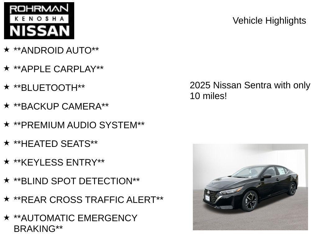 new 2025 Nissan Sentra car, priced at $19,770
