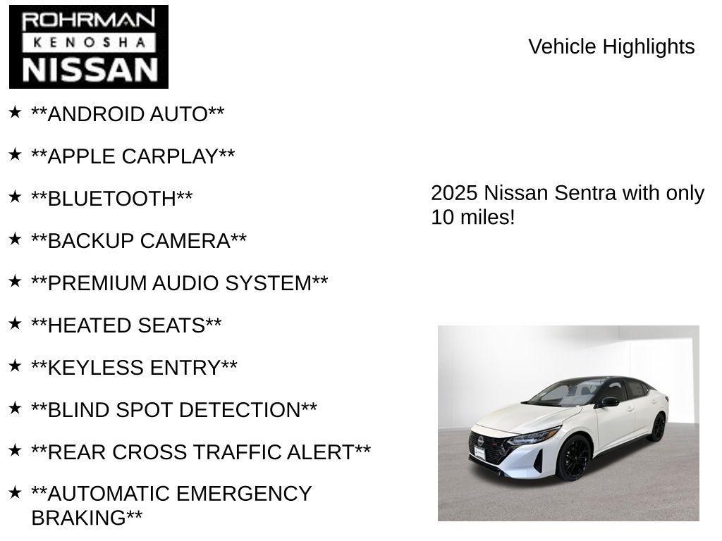 new 2025 Nissan Sentra car, priced at $24,619
