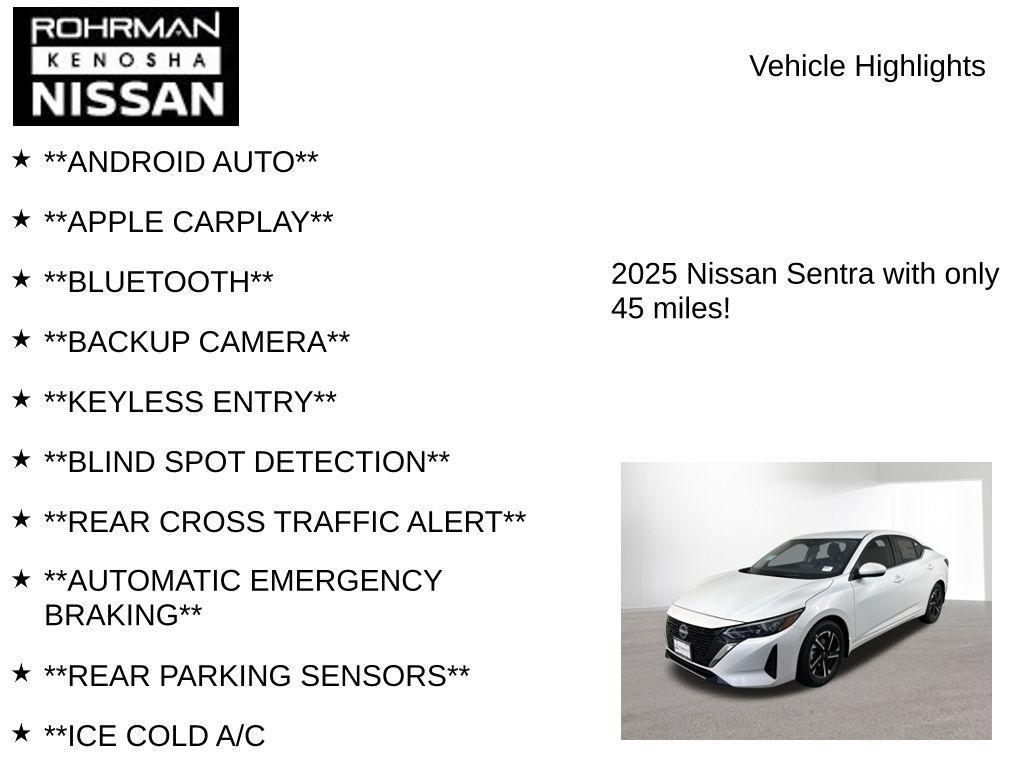 new 2025 Nissan Sentra car, priced at $21,978