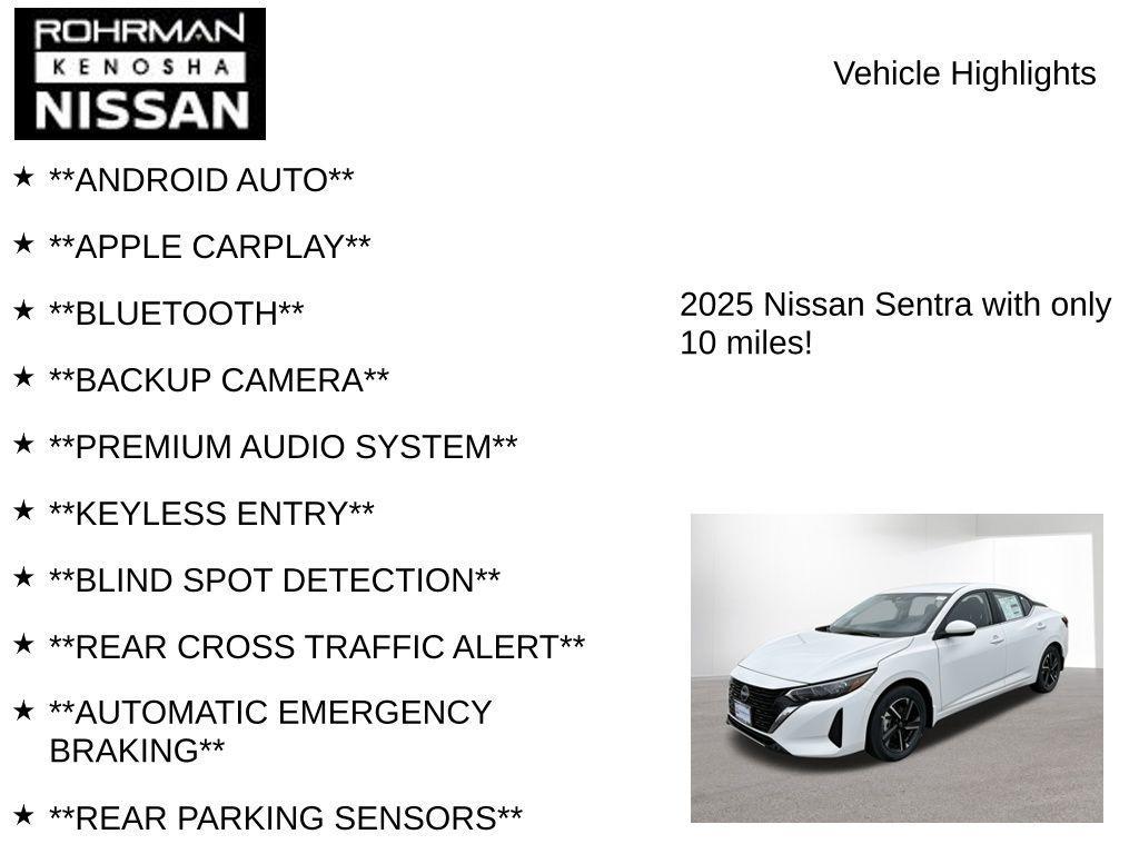 new 2025 Nissan Sentra car, priced at $18,765