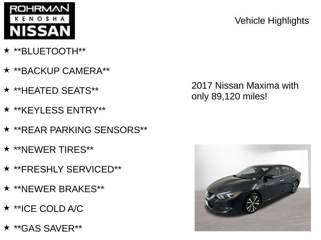 used 2017 Nissan Maxima car, priced at $13,827
