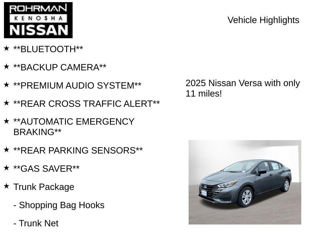 new 2025 Nissan Versa car, priced at $15,500