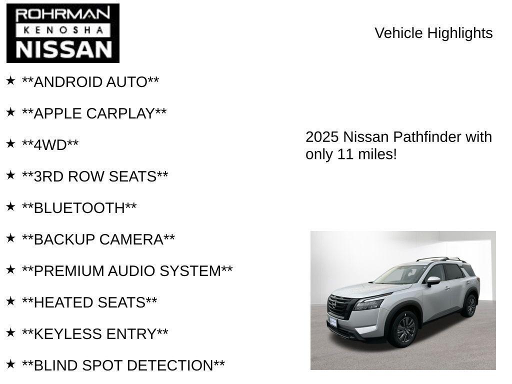 new 2025 Nissan Pathfinder car, priced at $32,775