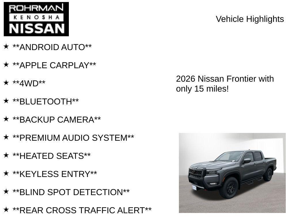 new 2026 Nissan Frontier car, priced at $41,688