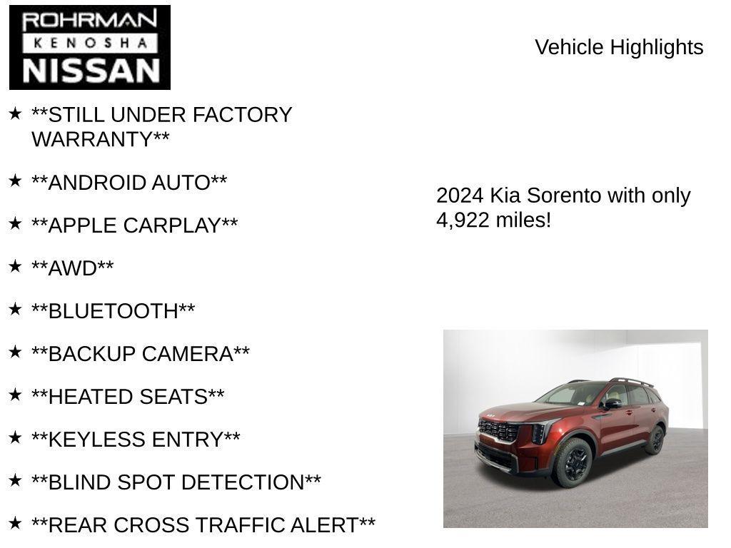 used 2024 Kia Sorento car, priced at $37,244