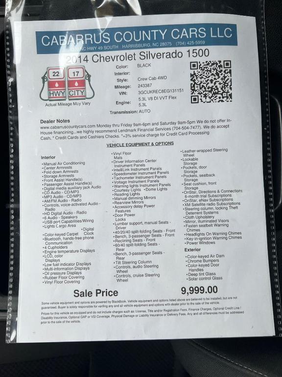 used 2014 Chevrolet Silverado 1500 car, priced at $9,999