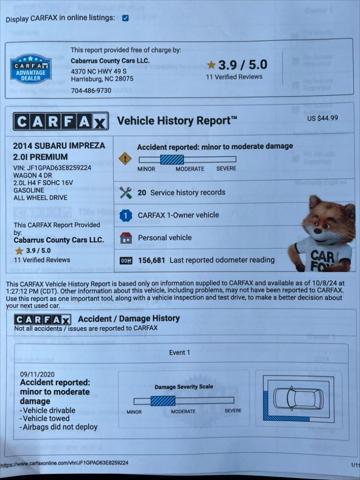 used 2014 Subaru Impreza car, priced at $6,599