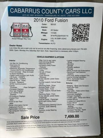 used 2010 Ford Fusion car, priced at $7,499