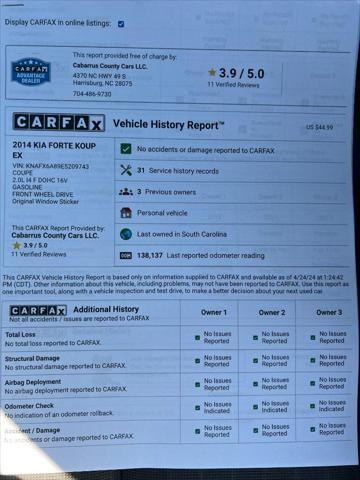 used 2014 Kia Forte Koup car, priced at $6,599