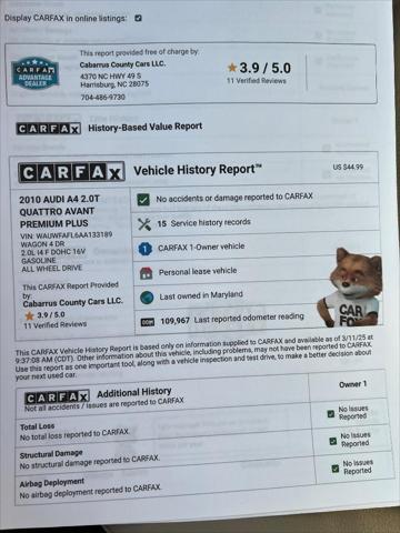 used 2010 Audi A4 car, priced at $8,499