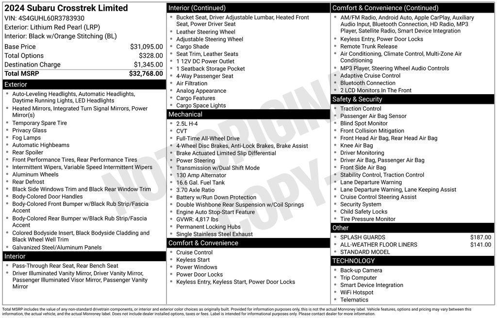used 2024 Subaru Crosstrek car, priced at $27,500