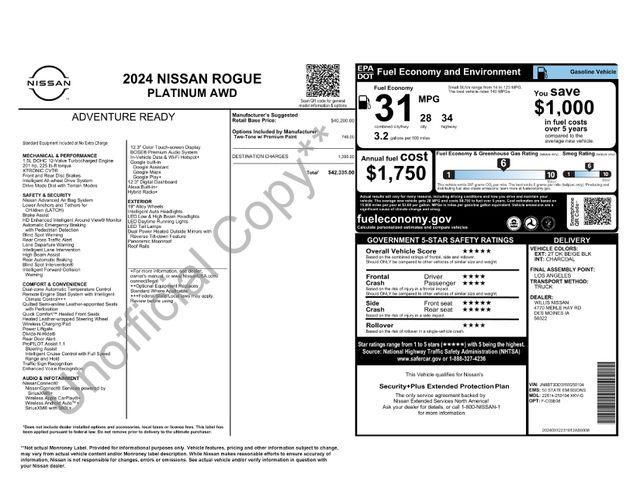 used 2024 Nissan Rogue car, priced at $34,000