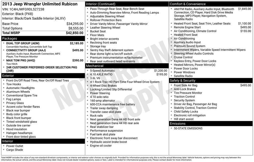 used 2013 Jeep Wrangler Unlimited car, priced at $22,572