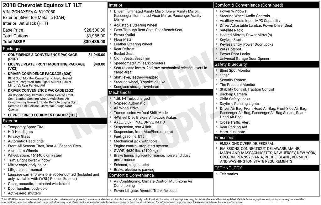 used 2018 Chevrolet Equinox car, priced at $12,188