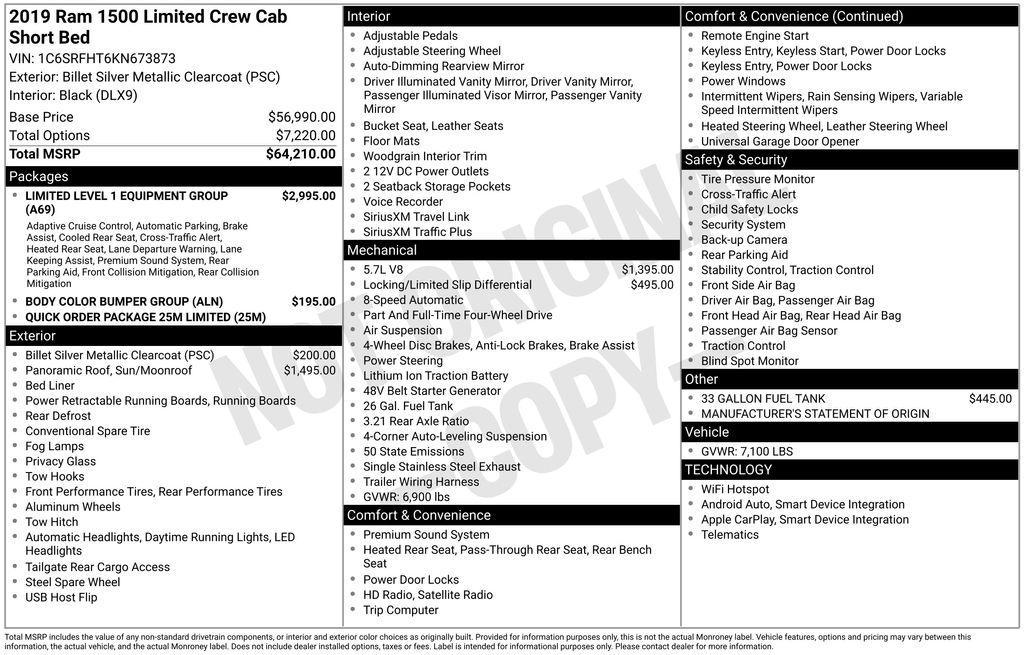 used 2019 Ram 1500 car, priced at $38,000