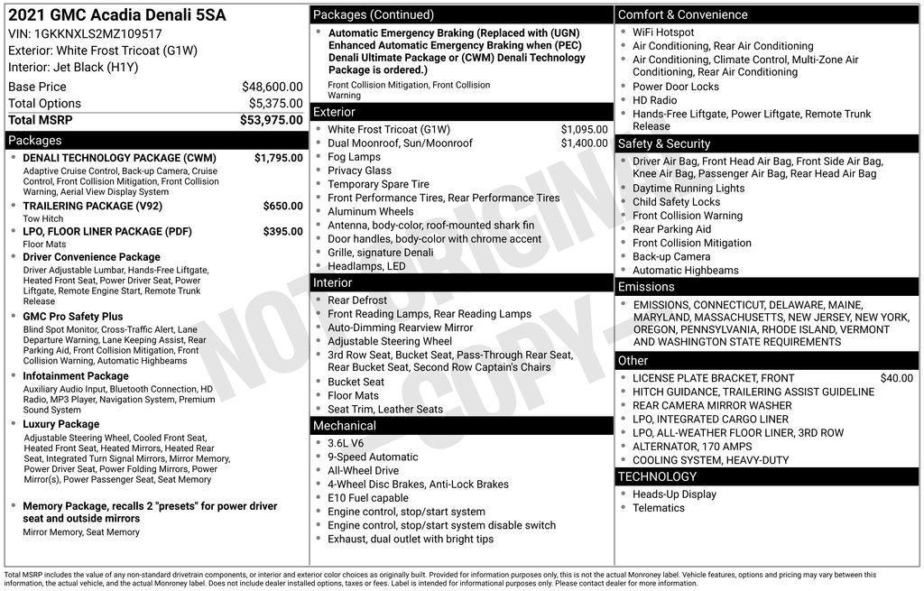 used 2021 GMC Acadia car, priced at $29,500