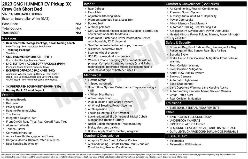 used 2023 GMC HUMMER EV Pickup car, priced at $64,500