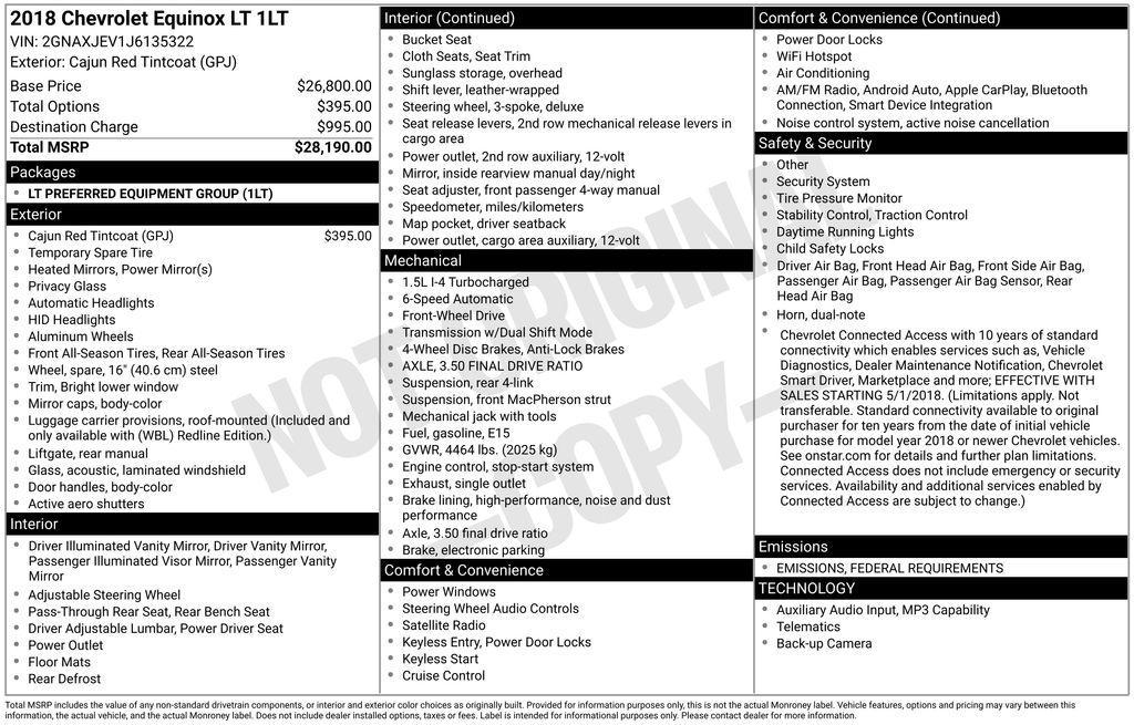 used 2018 Chevrolet Equinox car, priced at $10,033