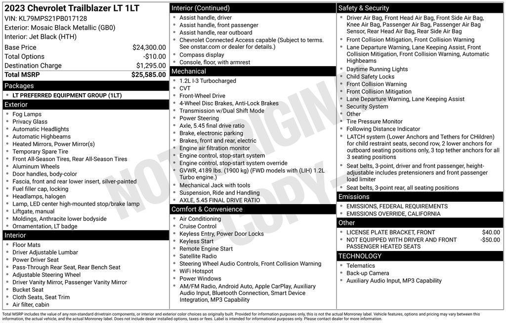used 2023 Chevrolet TrailBlazer car, priced at $20,326